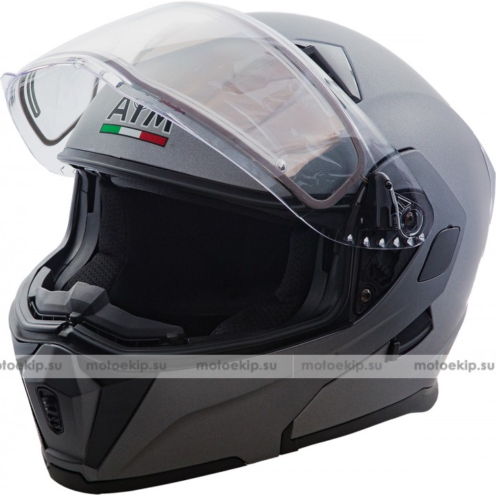 Снегоходный шлем модуляр с электрообогревом AIM JK906 Антрацит