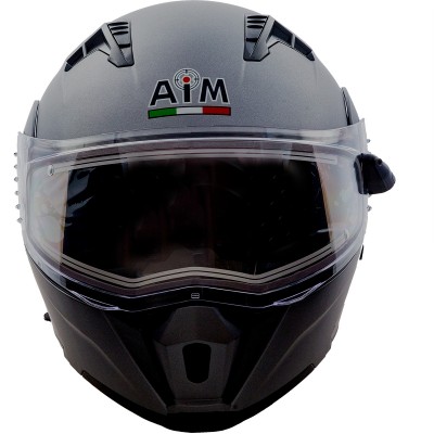 Снегоходный шлем модуляр с электрообогревом AIM JK906 Антрацит