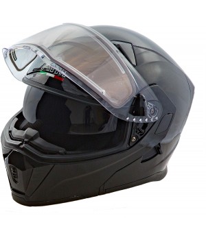 Снегоходный шлем модуляр с электрообогревом AIM JK906 черный глянец