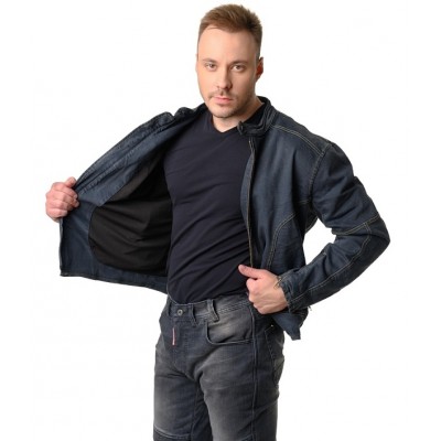 Мотокуртка джинсовая STARKS GHOST, муж., Slim fit, Cordura Denim стрейч, Серый
