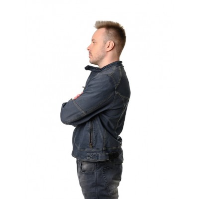 Мотокуртка джинсовая STARKS GHOST, муж., Slim fit, Cordura Denim стрейч, Серый