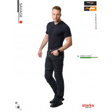 Мотоджинсы STARKS SAVAGE cordura denim stretch мужские, черные Мотоджинсы STARKS SAVAGE cordura denim stretch мужские, черные