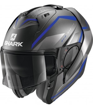 Шлем модуляр Shark Evo-ES Yari ABS Matt Anthracite Blue Silver