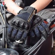 Перчатки VEMAR Retro Black/Blue Перфорированные