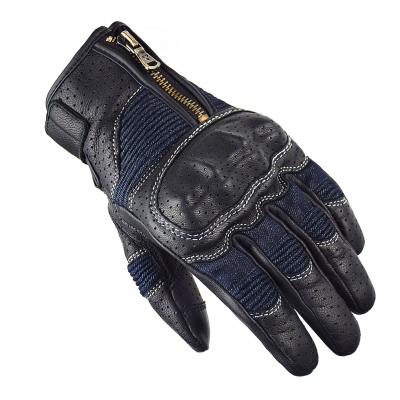 Перчатки VEMAR Retro Black/Blue Перфорированные