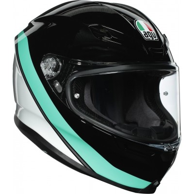 Шлем интеграл AGV K-6 Minimal Black/White/Aqua