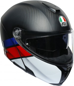 Шлем модуляр AGV Sportmodular Layer Carbon Red/Blue