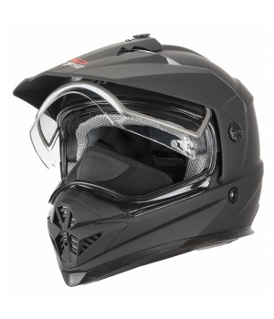 Снегоходный шлем с двойным стеклом XTR DSE1 черный матовый