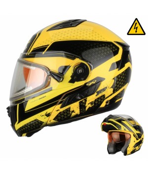 Снегоходный шлем модуляр с электростеклом XTR MODE1 желтый