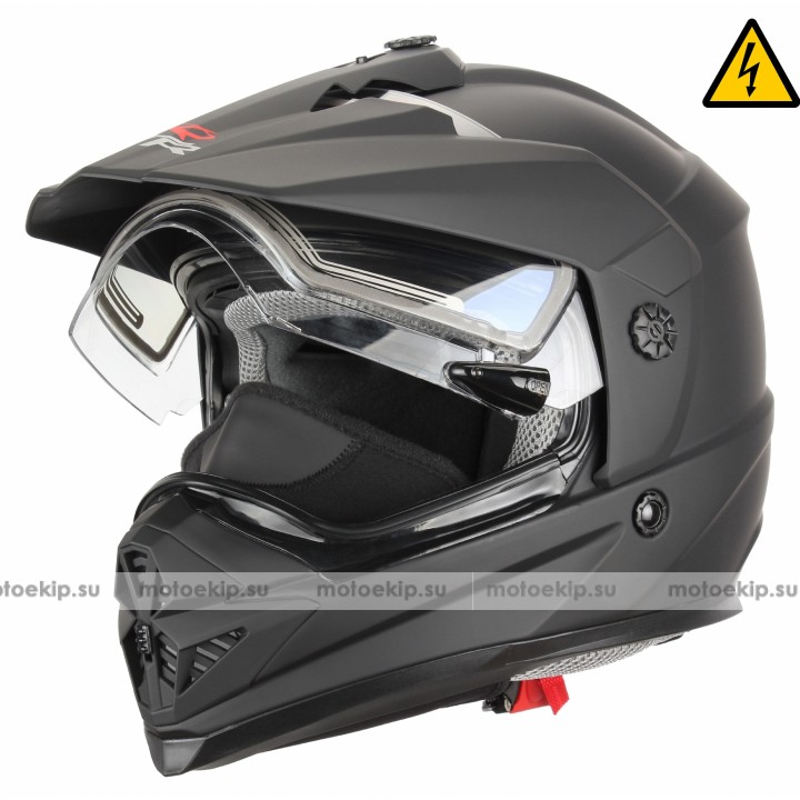 Снегоходный шлем с электростеклом XTR DSE1 черный матовый