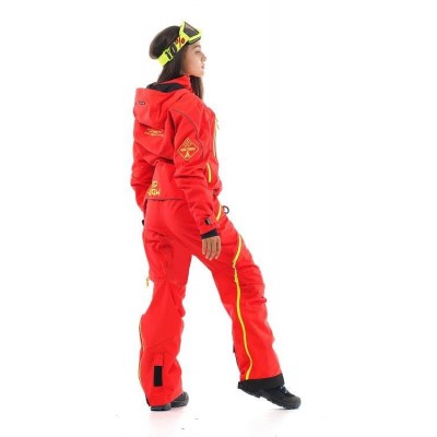 Комбинезон для снегохода и сноуборда Dragonfly Extreme Woman Red-Fluo 2020