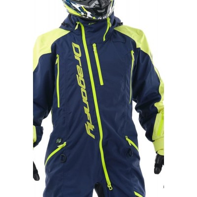 Комбинезон для снегохода и сноуборда Dragonfly Extreme Blue-Yellow Fluo 2020