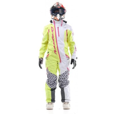 Комбинезон для снегохода и сноуборда Dragonfly Extreme Woman Yellow-White 2020