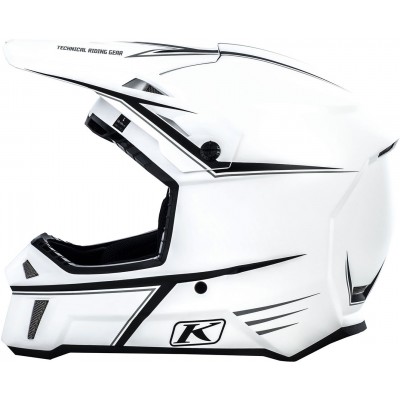 Шлем снегоходный Klim F3 Cross White Black Pinstripes