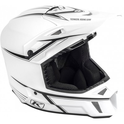 Шлем снегоходный Klim F3 Cross White Black Pinstripes