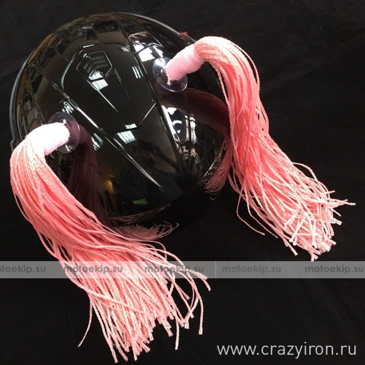 Косички на шлем розовые