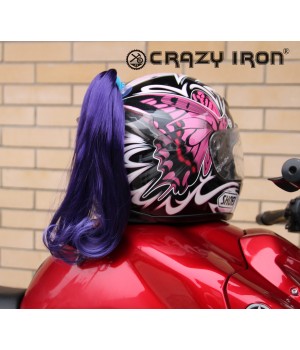 Пони-хвост на шлем фиолетовый 40см