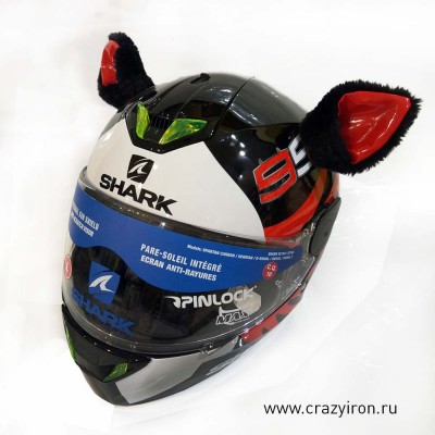 Ушки на шлем "Мотоушки BlackRed Cat"