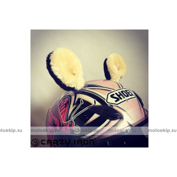Ушки на шлем "Мотоушки черно-белые"