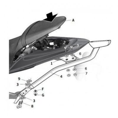 SHAD Крепление центрального кофра CBR 600F 11-13