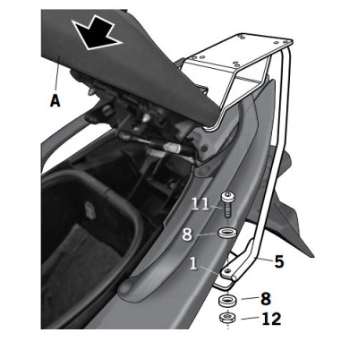 SHAD Крепление центрального кофра T-max `08-`11