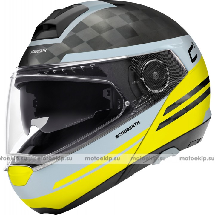 Шлем модуляр Schuberth C4 Pro Carbon Tempest Черный/Желтый