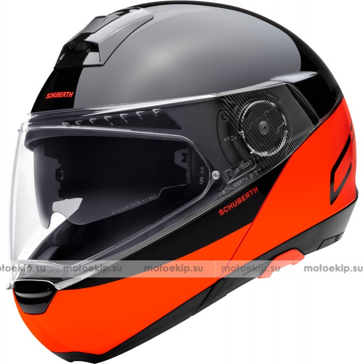 Шлем модуляр Schuberth C4 Pro Swipe Черный/Оранжевый