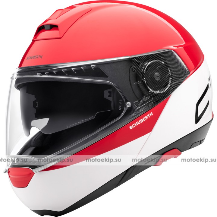 Шлем модуляр Schuberth C4 Pro Swipe  Белый/Красный
