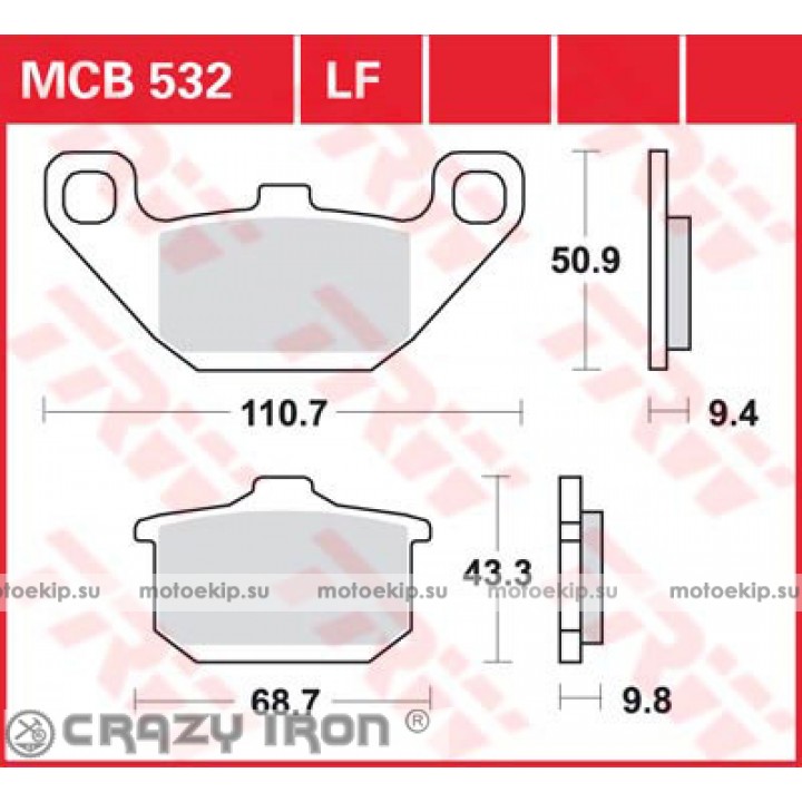 LUCAS TRW Тормозные колодки для мотоцикла MCB532