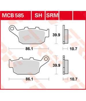 LUCAS TRW Тормозные колодки для мотоцикла MCB585 (MCB841)