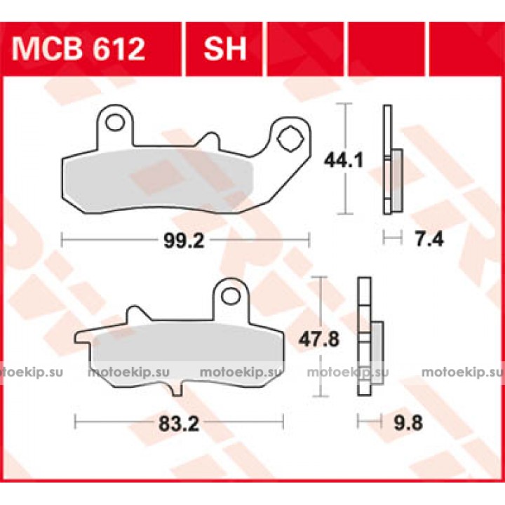 LUCAS TRW Тормозные колодки для мотоцикла MCB612SH