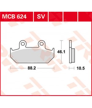 LUCAS TRW Тормозные колодки для мотоцикла MCB624 (MCB571)