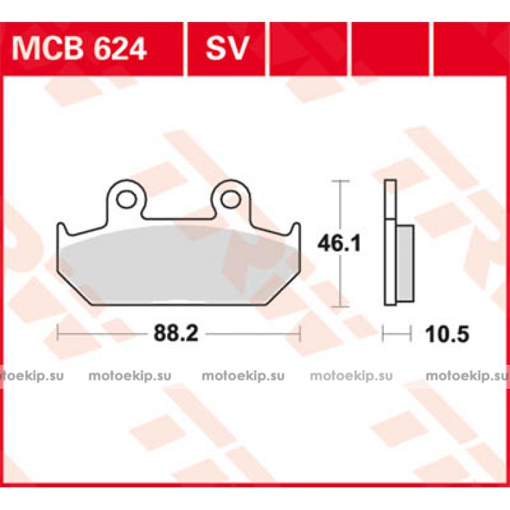 LUCAS TRW Тормозные колодки для мотоцикла MCB624 (MCB571)