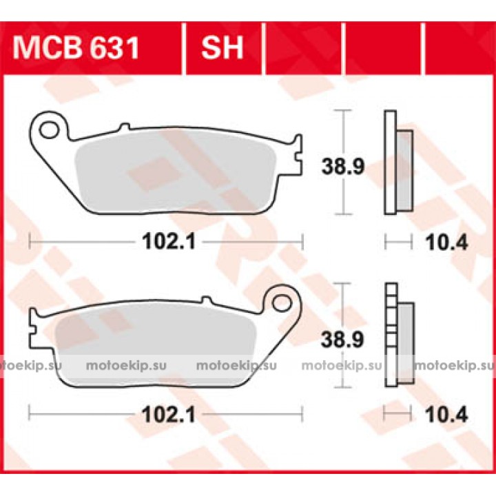LUCAS TRW Тормозные колодки для мотоцикла MCB631 (MCB599, MCB598)