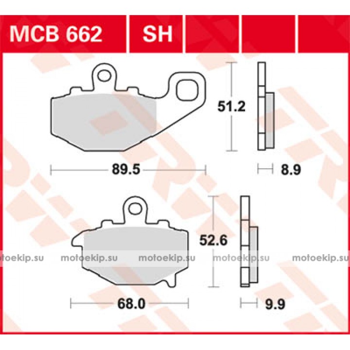 LUCAS TRW Тормозные колодки для мотоцикла MCB662