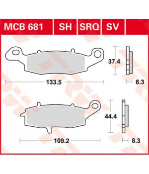 LUCAS TRW Тормозные колодки для мотоцикла MCB681 (MCB843)