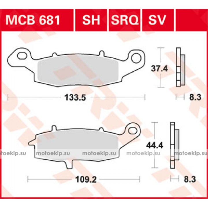 LUCAS TRW Тормозные колодки для мотоцикла MCB681SH