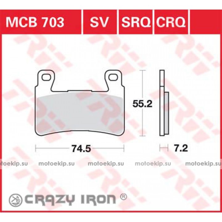 LUCAS TRW Тормозные колодки для мотоцикла MCB703SV