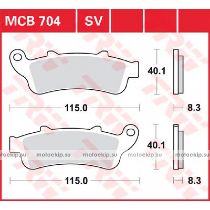 LUCAS TRW Тормозные колодки для мотоцикла MCB704 (MCB705)