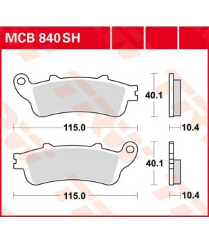 LUCAS TRW Тормозные колодки для мотоцикла MCB840SH (MCB704, MCB704SV)