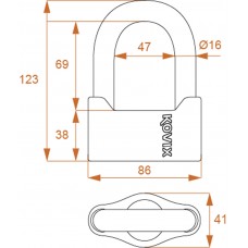 Kovix KSU 69 Скоба Замок