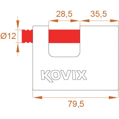 Kovix KCH10 + KBL12 120cm Замок цепи