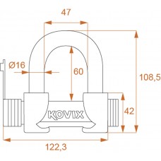 Kovix KCH10 + KHL69 120cm Замок цепи