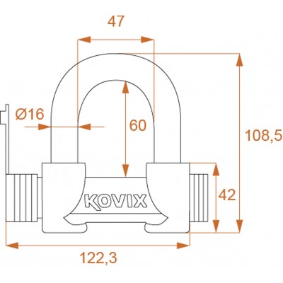 Kovix KCH10 + KHL69 120cm Замок цепи