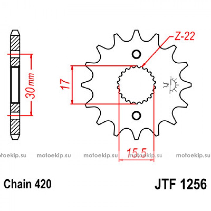 JTF1256.15 Звезда передняя 420