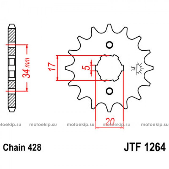 JTF1264.14 Звезда передняя 428