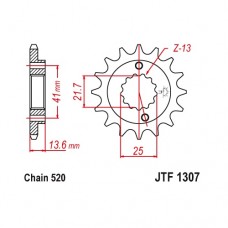 JTF1307.15RB Звезда передняя 520, с демпфером