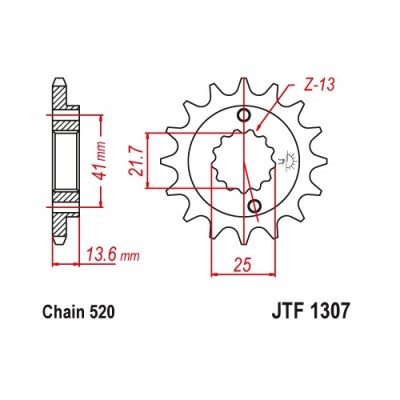 JTF1307.15RB Звезда передняя 520, с демпфером