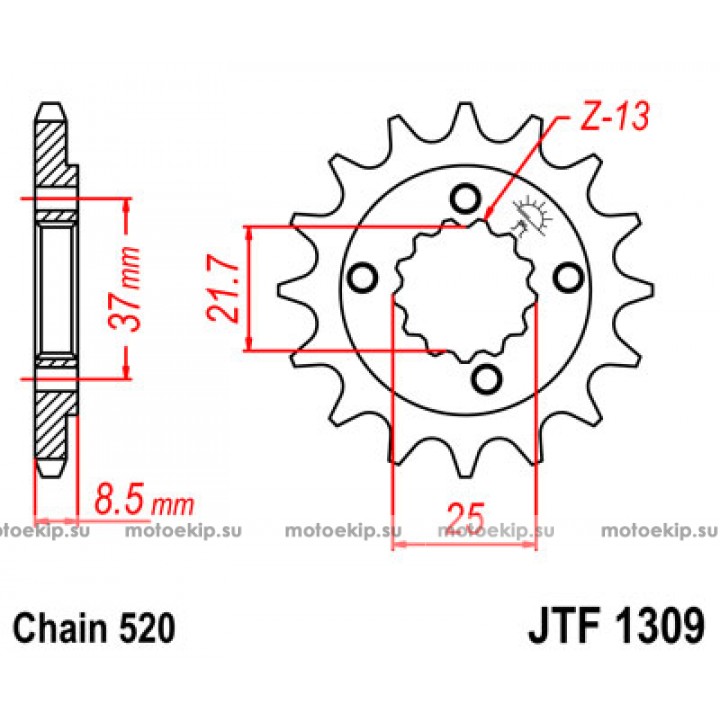 JTF1309.14 Звезда передняя 520