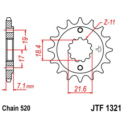 JTF1321.12 Звезда передняя 520